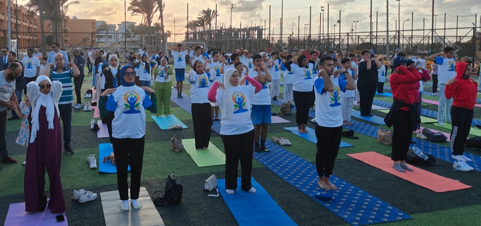 To market the IDY 2025, hundreds of Yoga lovers gathered in Port Said Governorate in a special event organized by the Indian Embassy in Cairo